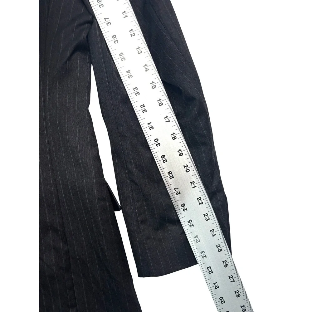 vtg Y2K Jones New York 38L 34x32 Charcoal Striped 2pc Pant‎ Suit Wool Pleated